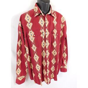 Vintage Wrangler Brushpopper Button Up Long Sleeve Shirt Cowboy Rodeo XXL